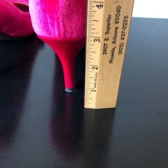 BAMBOO Pink Velvet Bow Pointed Toe Barbiecore High Heels Size 6 Y2K VIBES - Picture 10 of 10